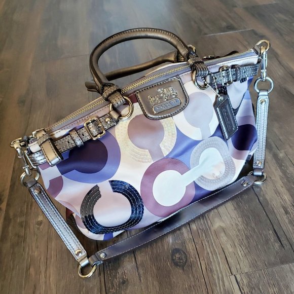 NWOT Coach Signature Madison Op Art Sophia Satchel - Picture 1 of 9